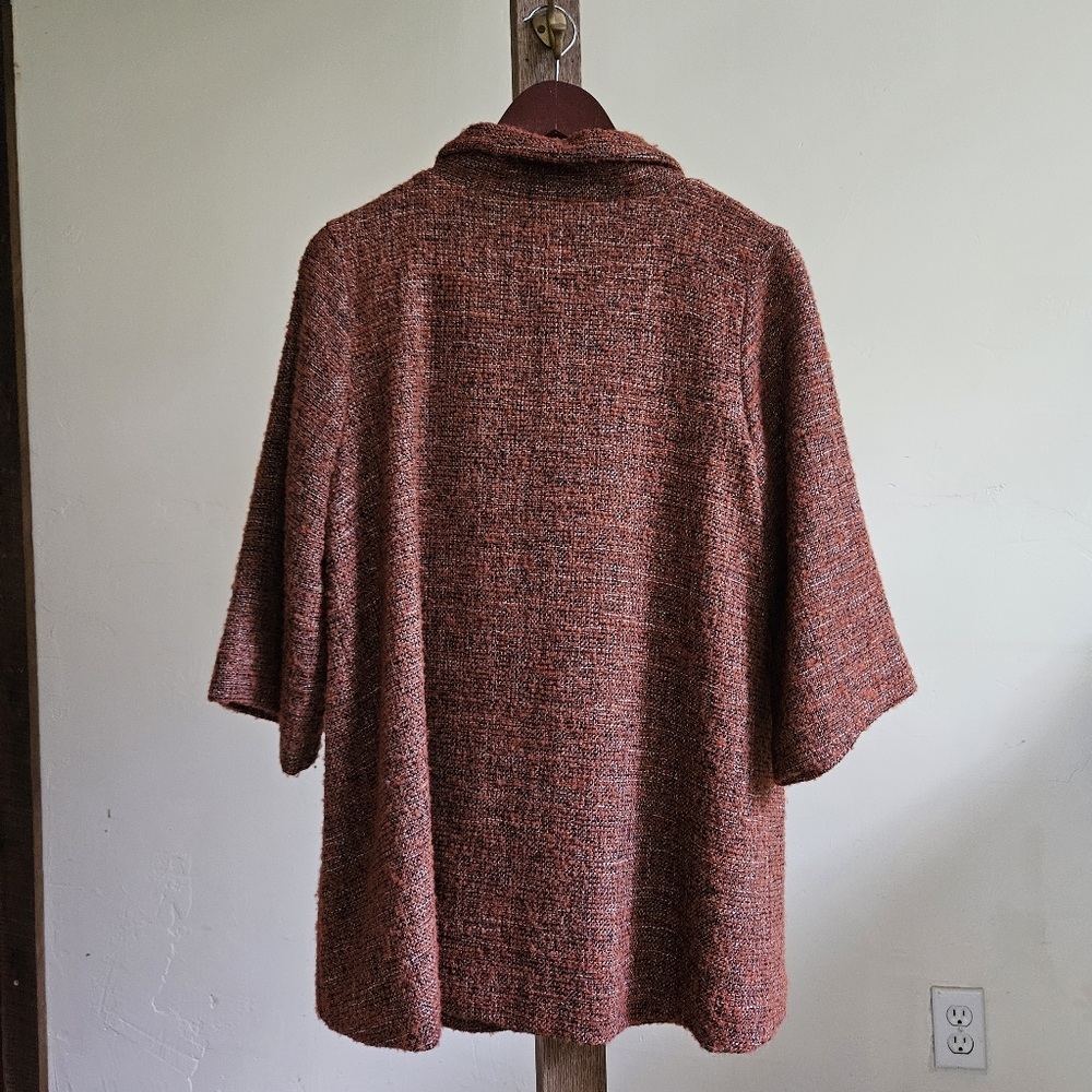 Chalet orange and black tweed coat size small - Picture 2 of 5